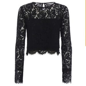 DVF black lace Yeva blouse sz 0